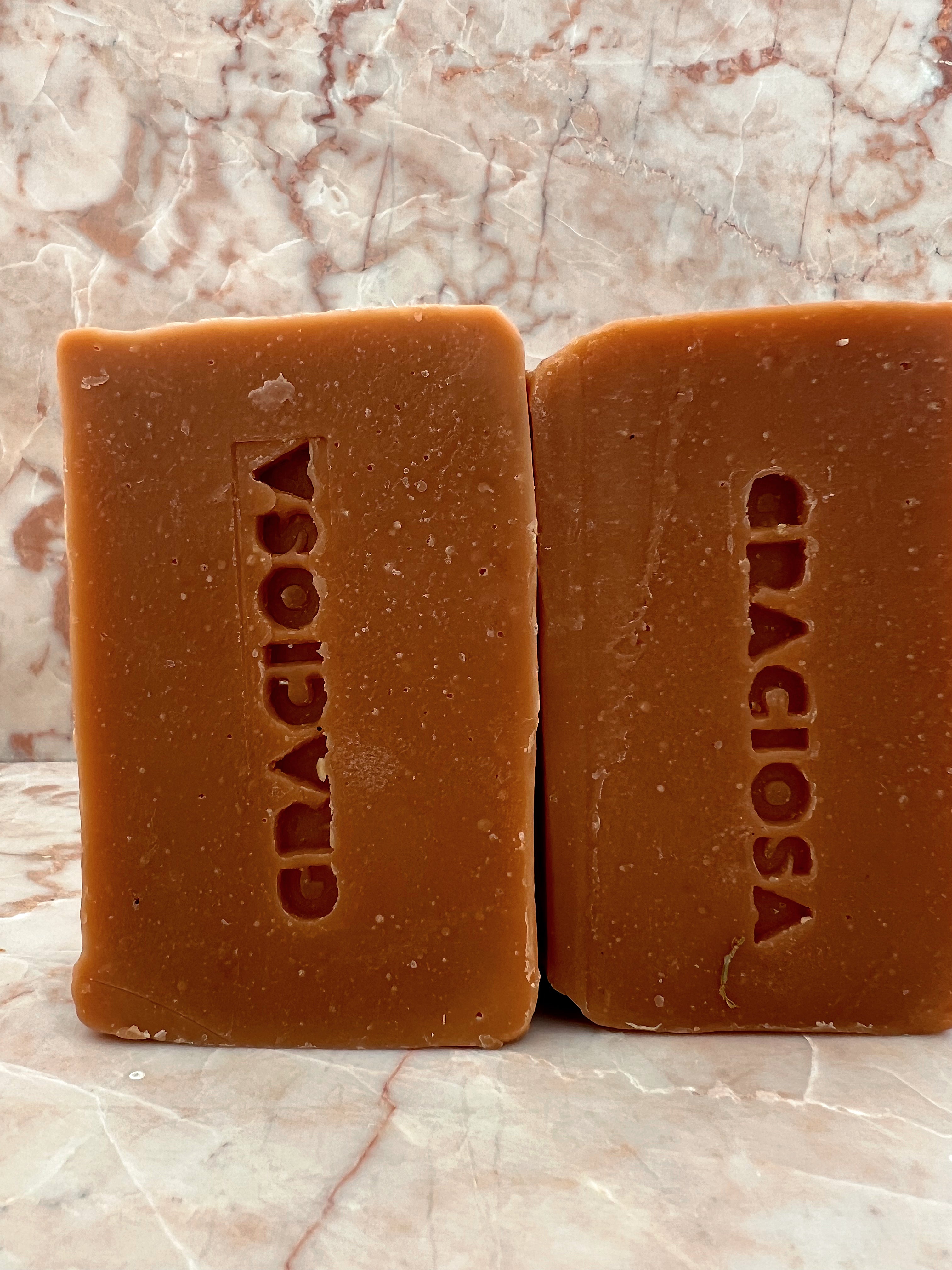 Soap with store olive oil, St. John Wort Oil, red Hawai salt & red clay